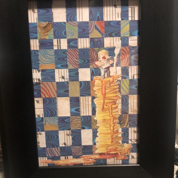 Pancake Boy Handmade Original Paper Weave Art 4x6 - Picture 3 of 3